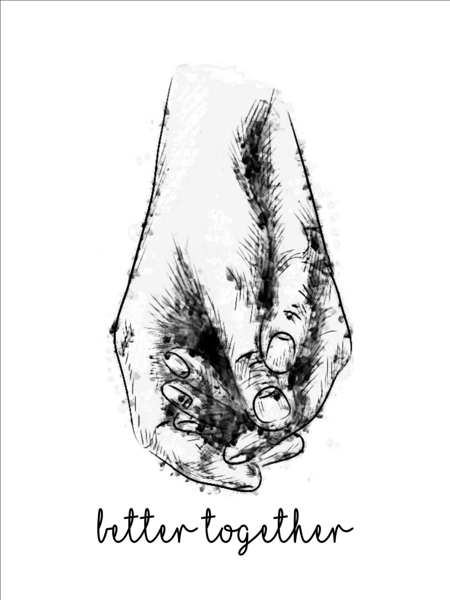 Plakat -70x100-dłonie-czarno-biały-art