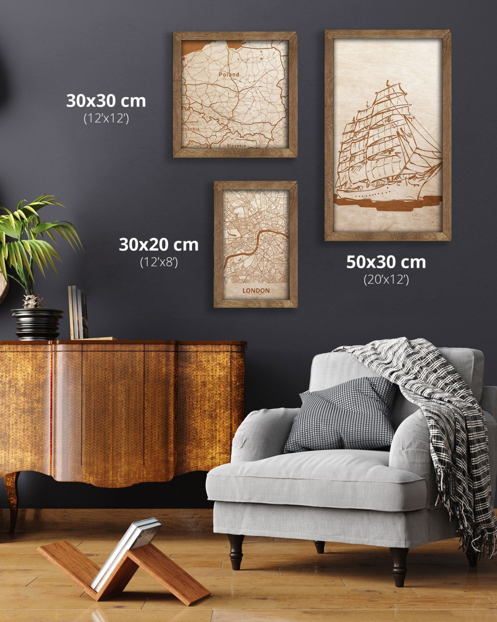 obraz drewniany  w kilku rozmiarach