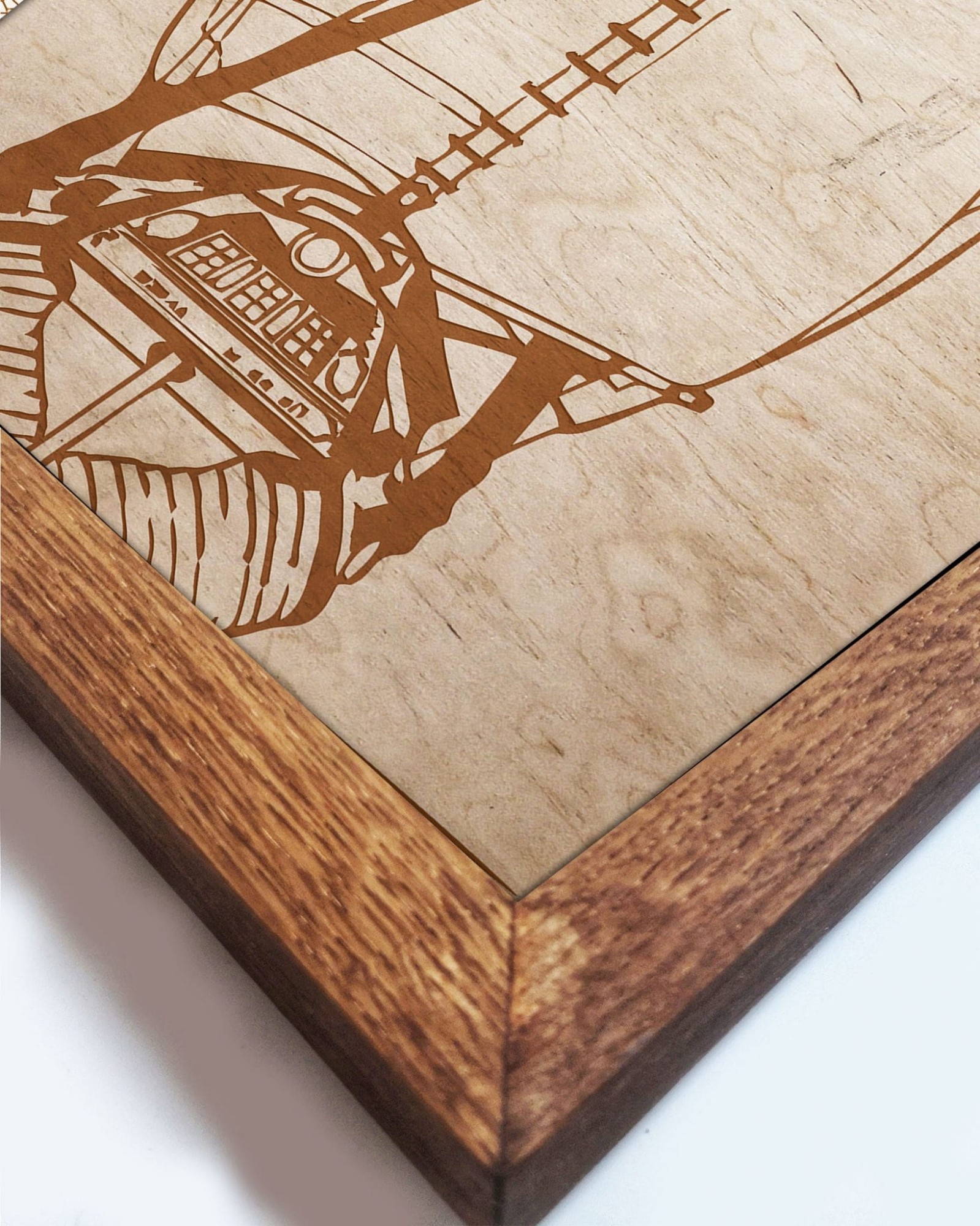 drewniany obraz  statek