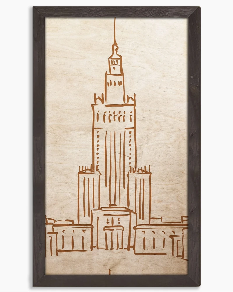 obraz drewniany Pałac  Kultury i Nauki palisander