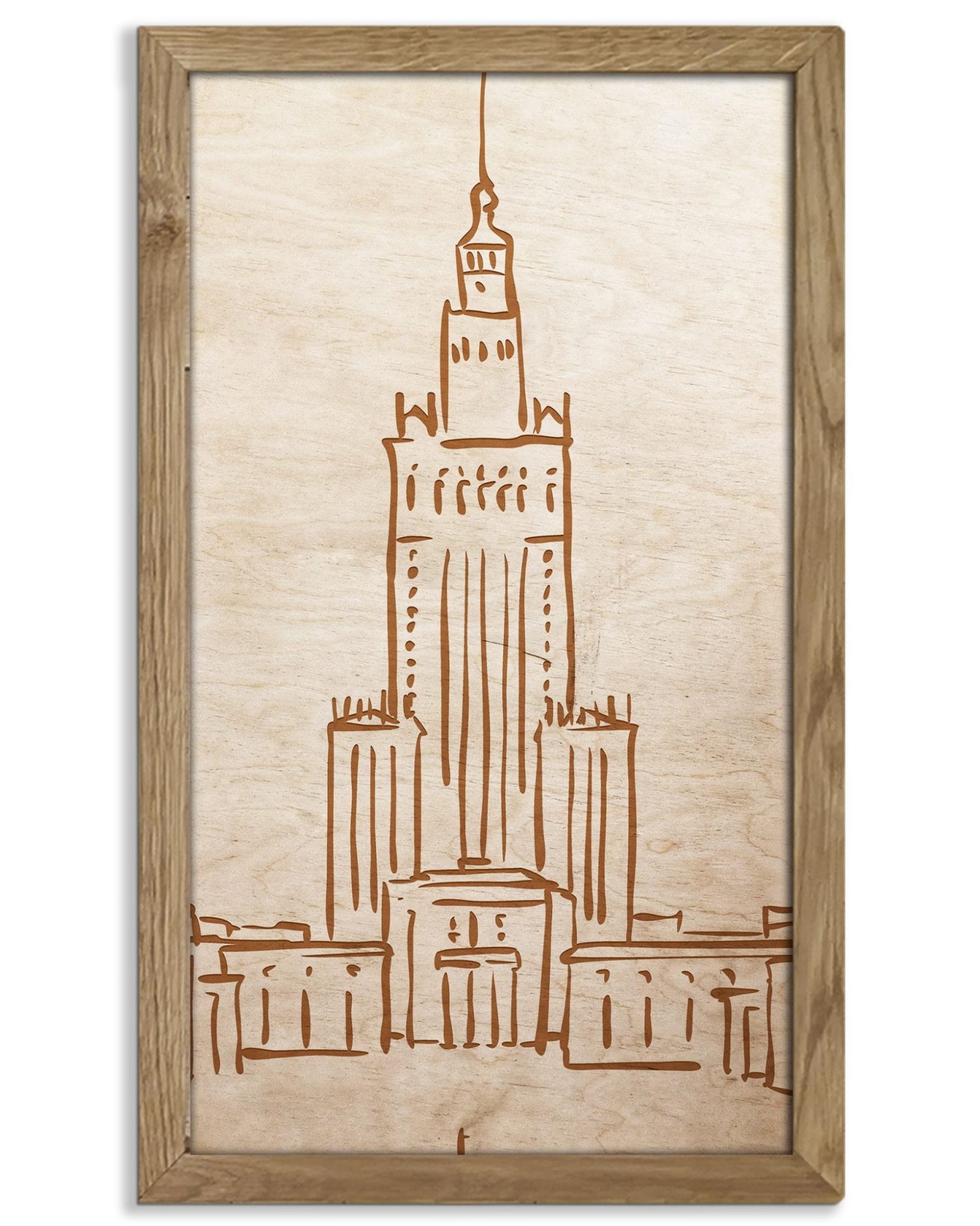 obraz drewniany Pałac  Kultury i Nauki dąb