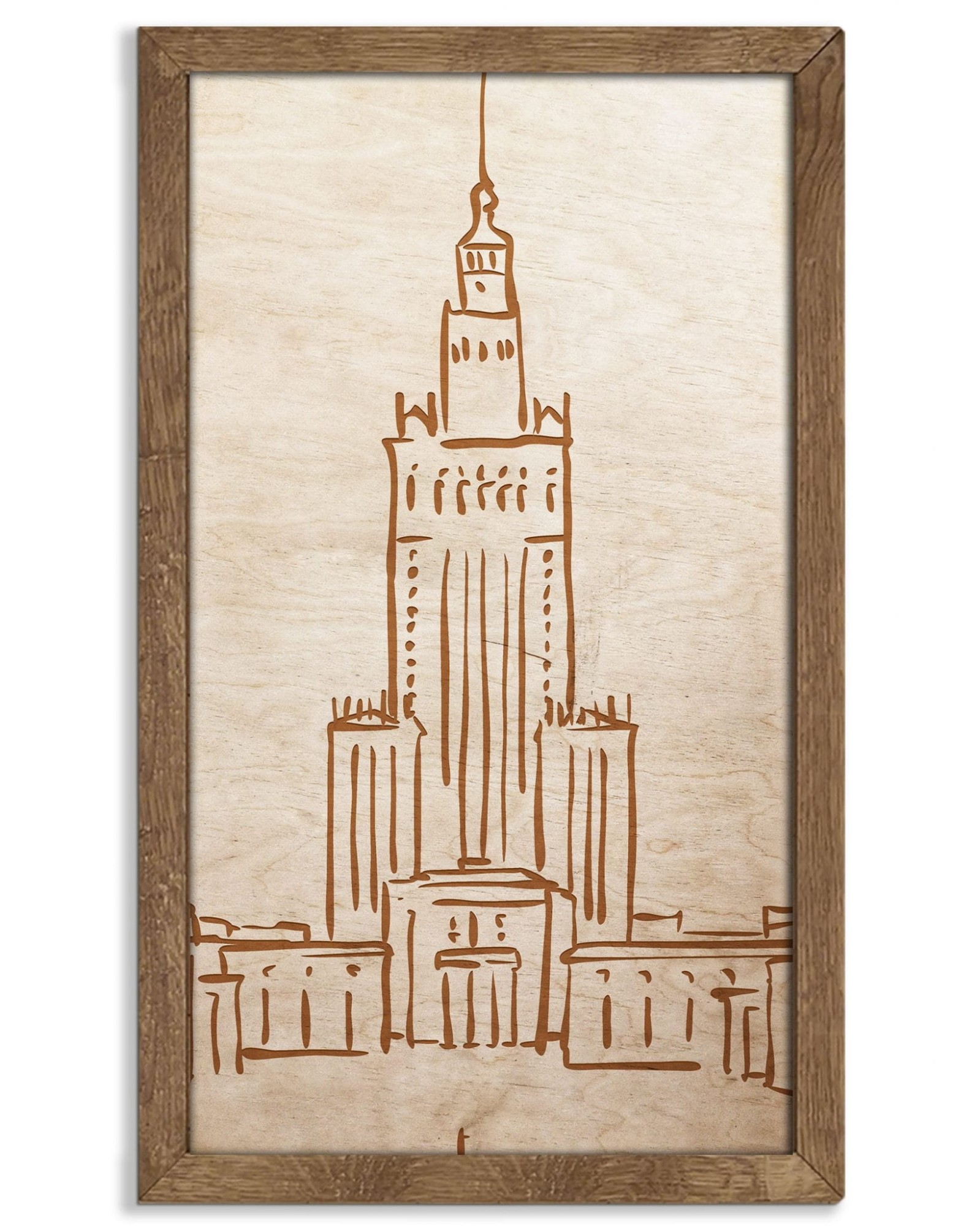 obraz drewniany Pałac Nauki i Kultury orzech