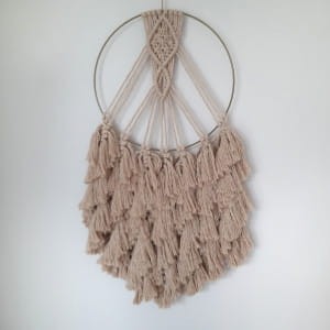 Makrama dekoracyjna na kole rękodzieło Patrycja