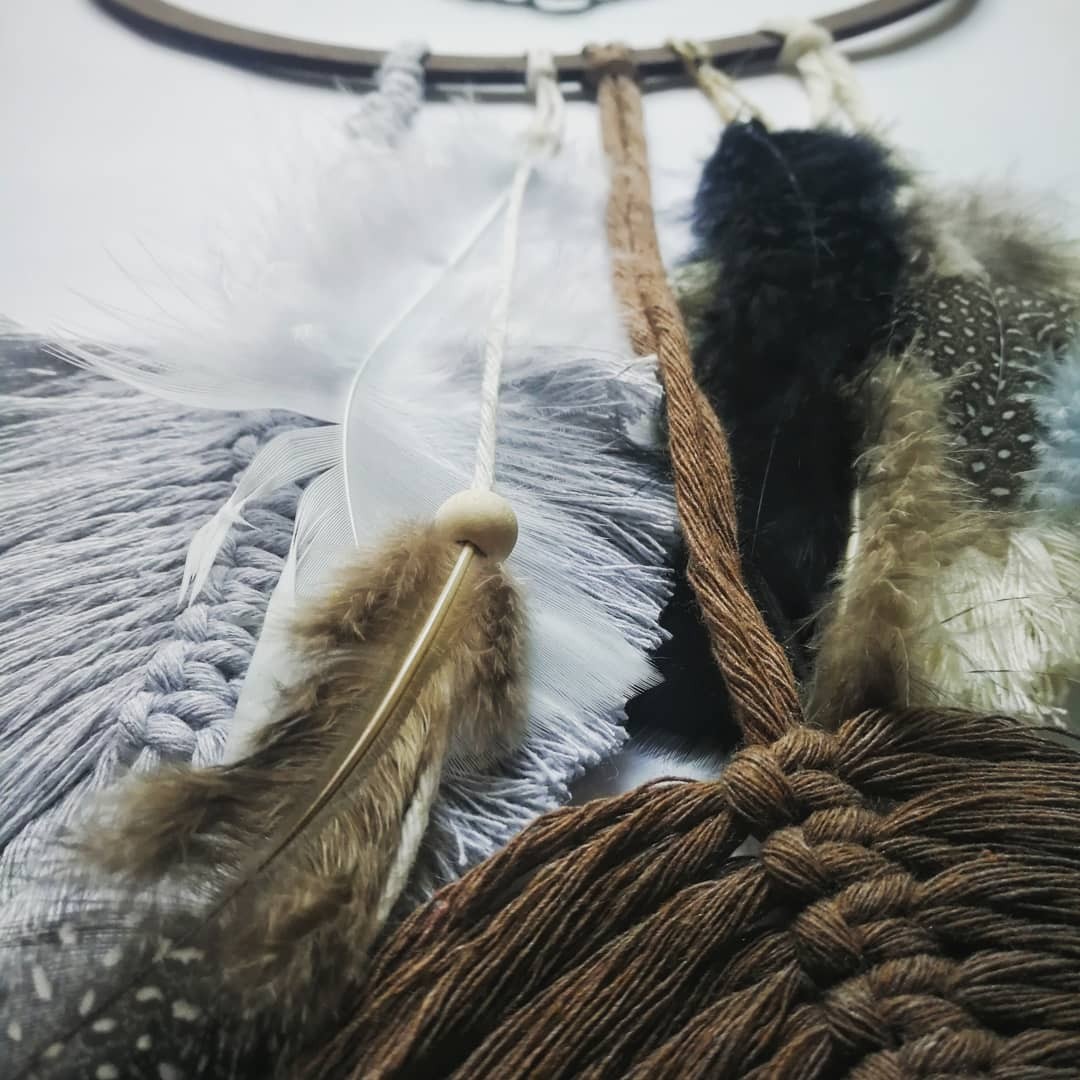 Piękny Łapacz snów makrama piórka rękodzieło