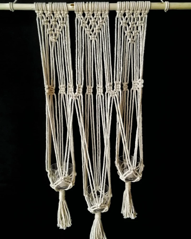 makrama świecznik handmade