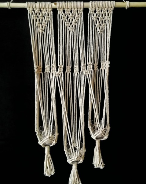 makrama świecznik handmade