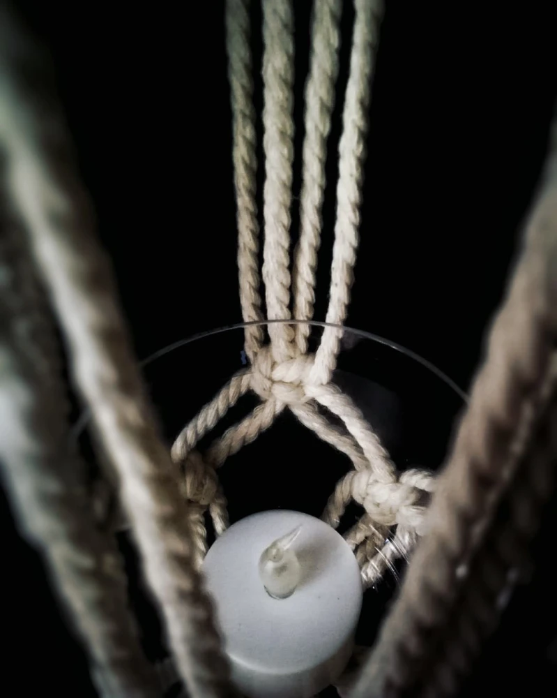 makrama świecznik handmade
