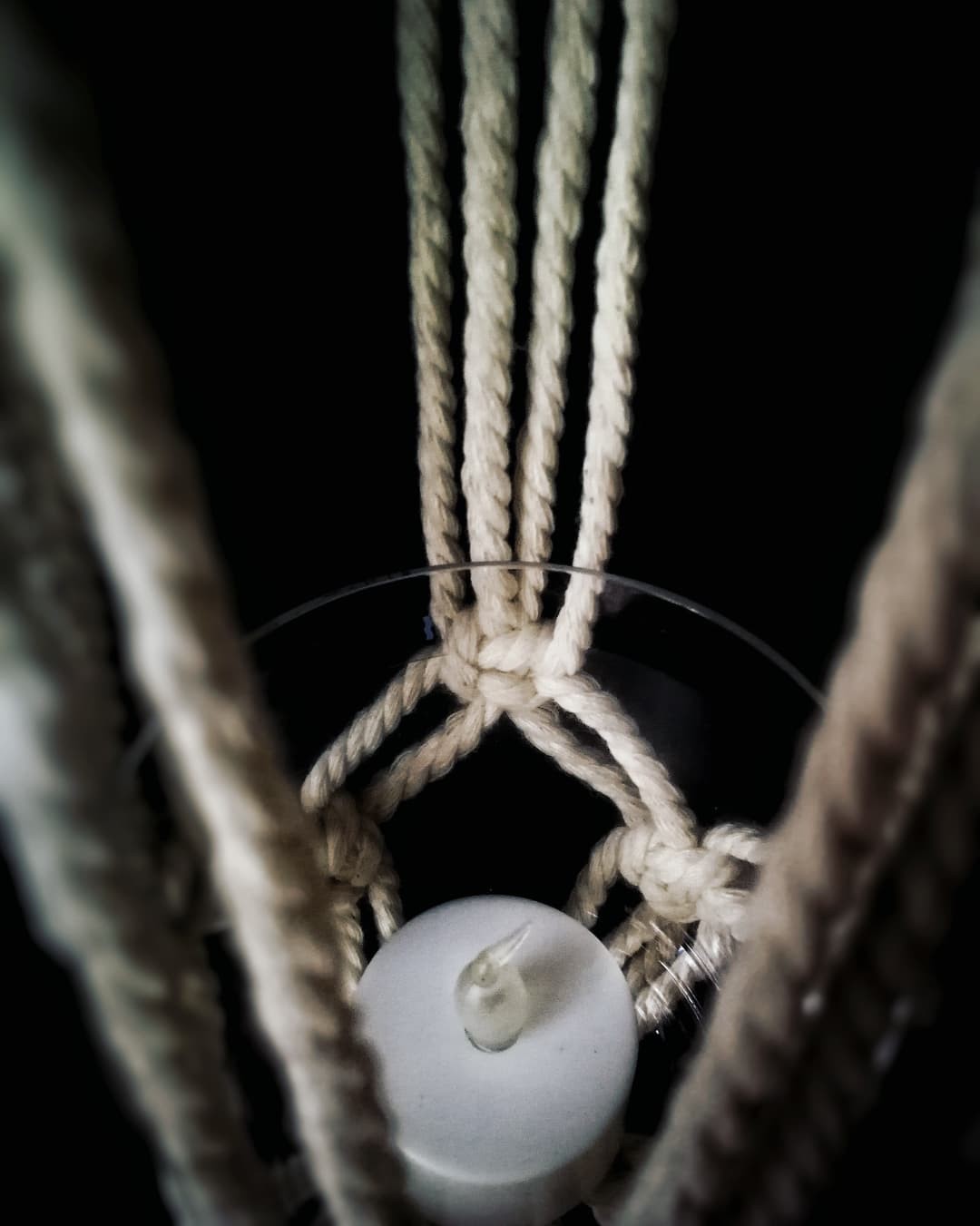 makrama świecznik handmade