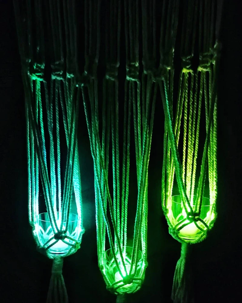 makrama świecznik handmade