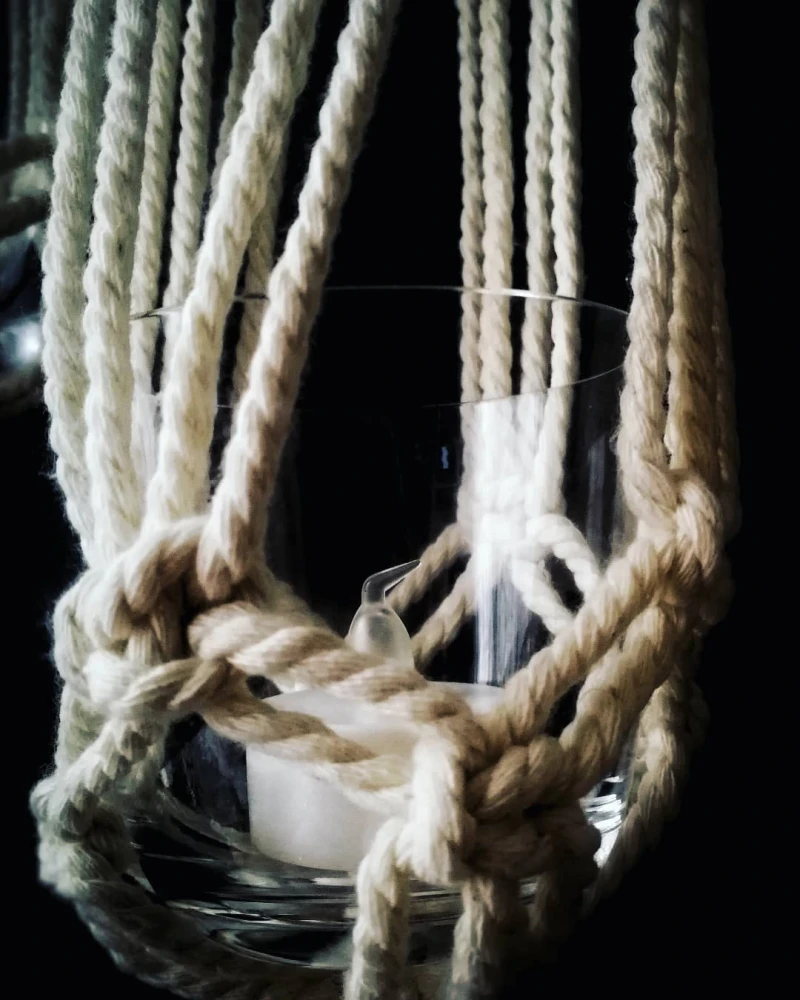 makrama świecznik handmade