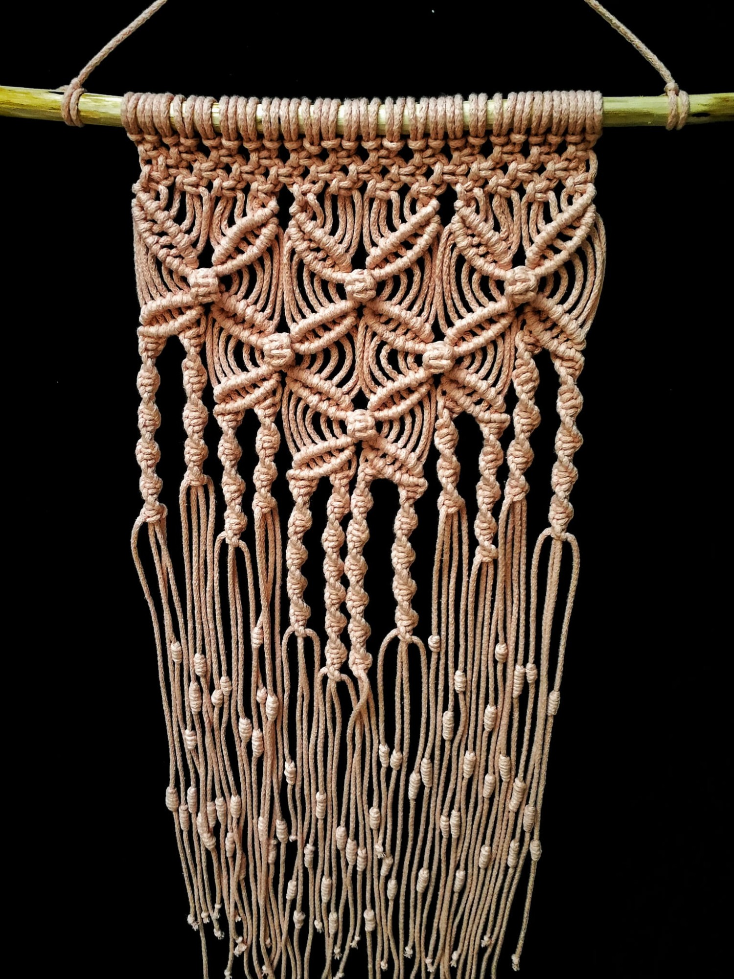 makrama w kolorze łososiowym