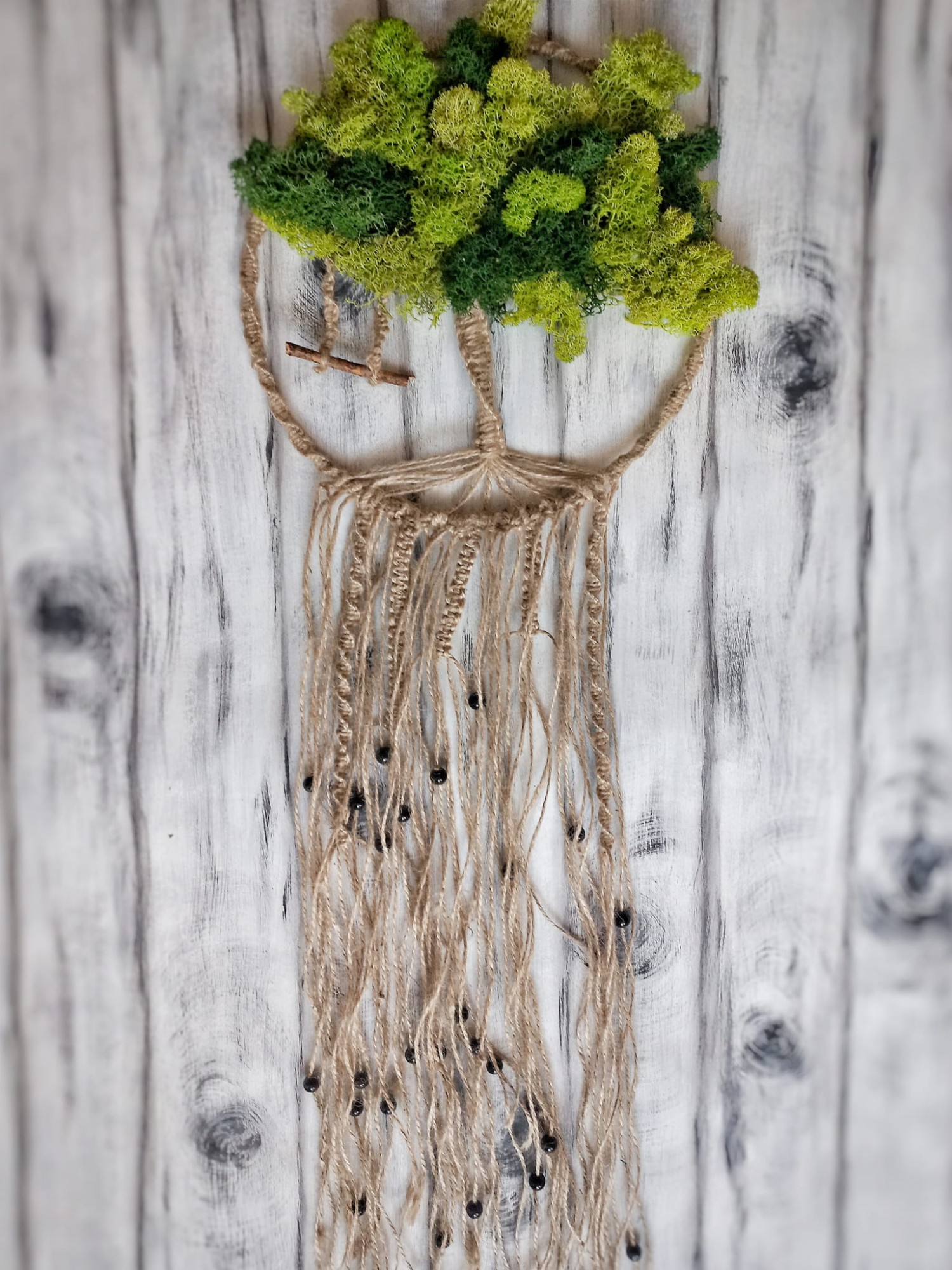 dekoracja z chrobotkiem handmade