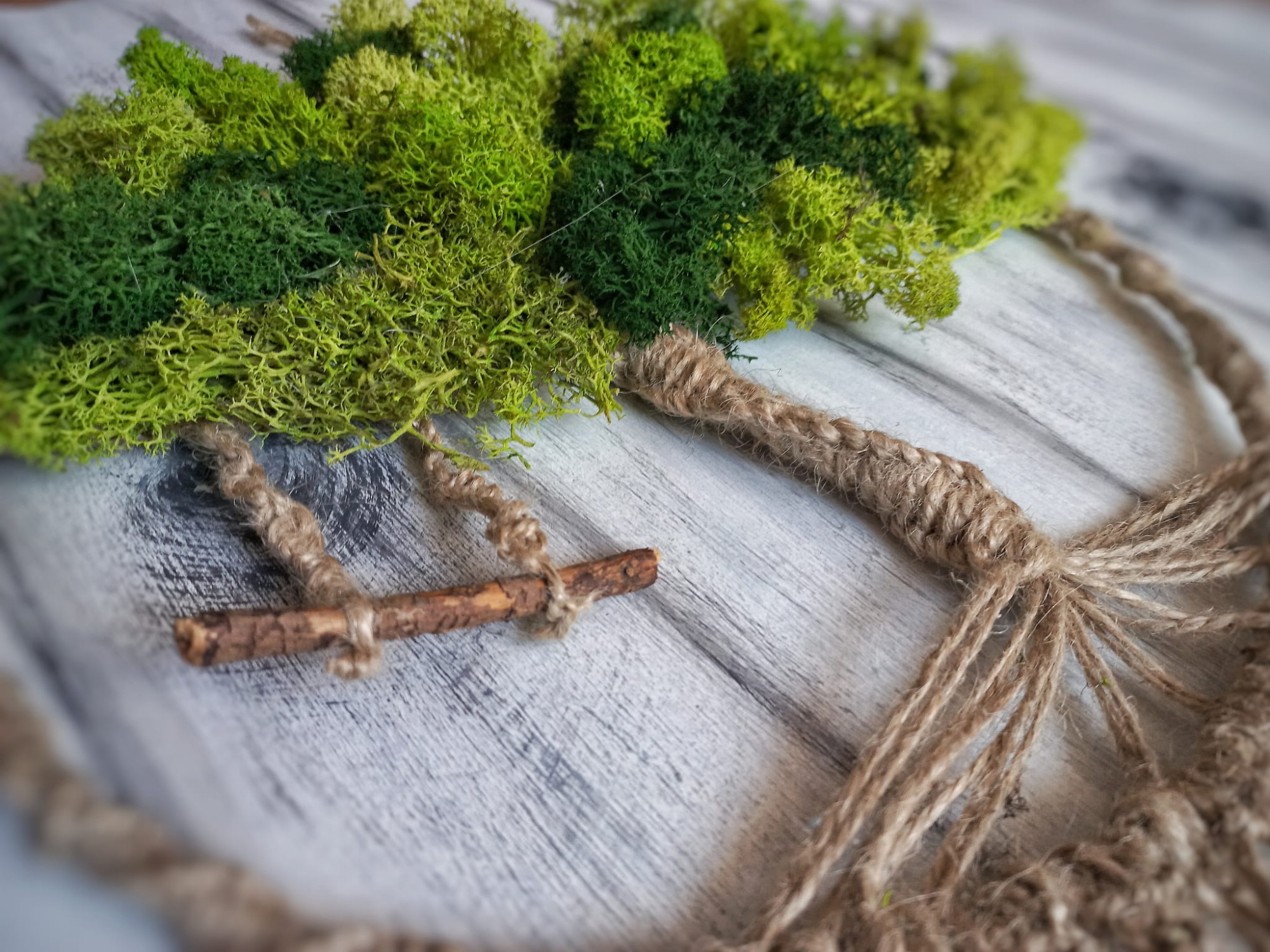 dekoracja z chrobotkiem handmade