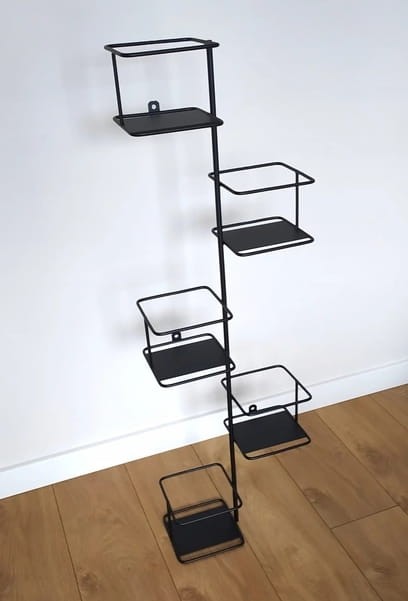 Kwietnik wiszący ścienny metalowy  czarny Loft