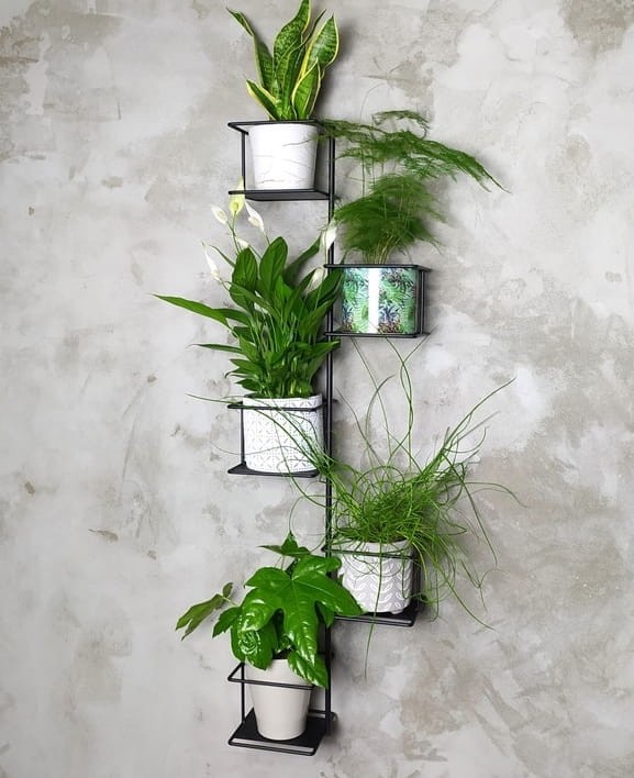 Kwietnik wiszący ścienny metalowy  czarny Loft