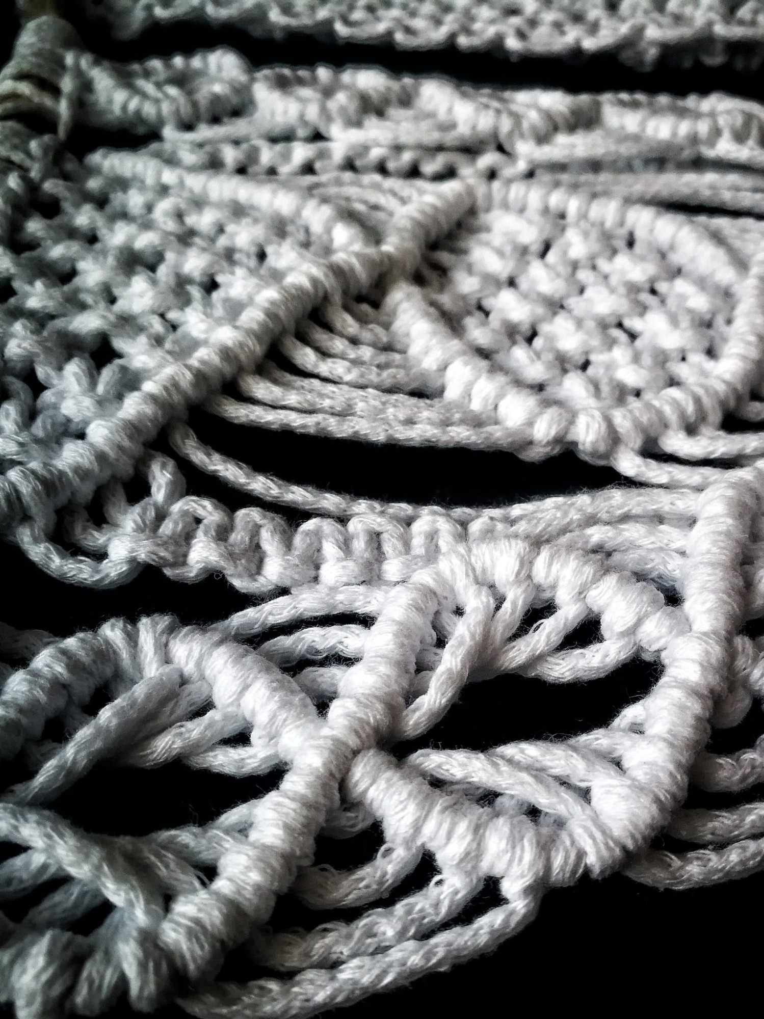 Biała makrama rękodzieło