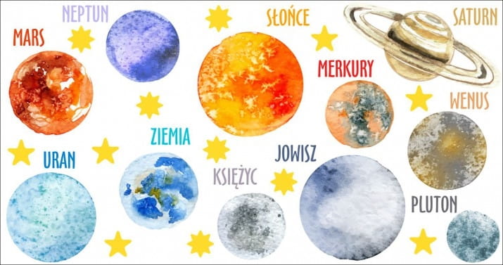 układ słoneczny naklejki