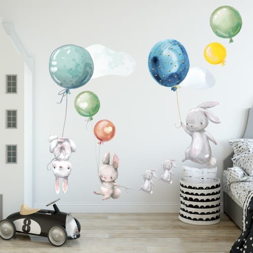 Naklejki dla dzieci na ścianę balony zwierzątka