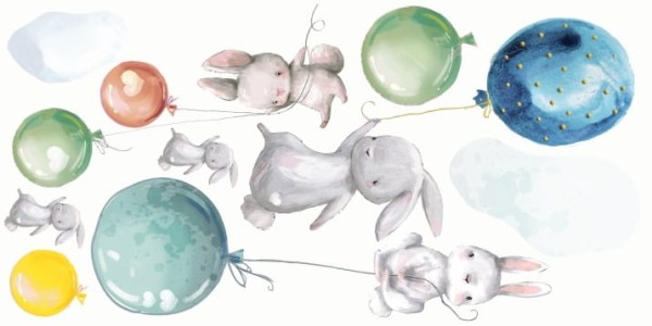 Naklejki dla dzieci na ścianę balony zwierzątka