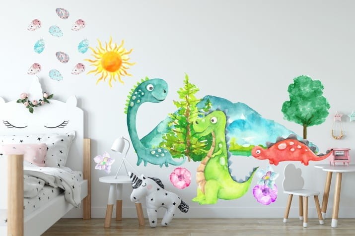 Naklejki dla dzieci na ścianę dinozaury