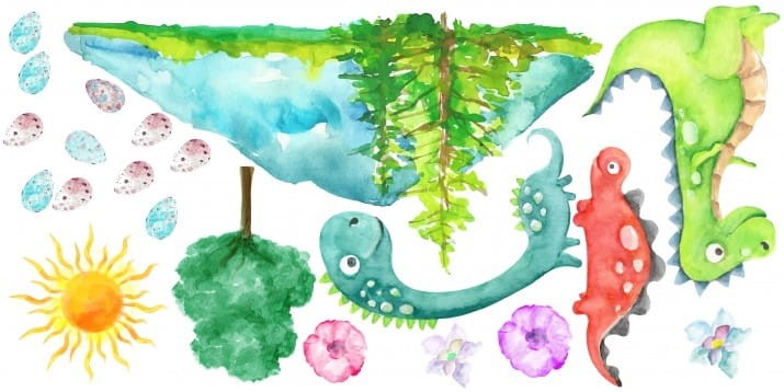 Naklejki dla dzieci na ścianę zwierzątka drzewo