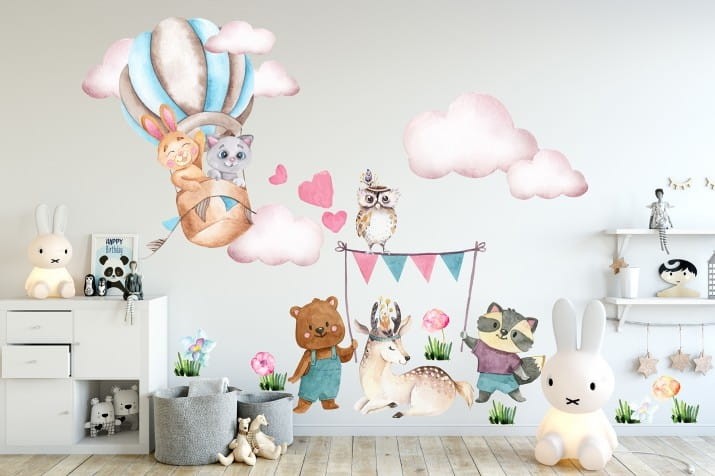 naklejki zwierzątka do pokoju dziecka