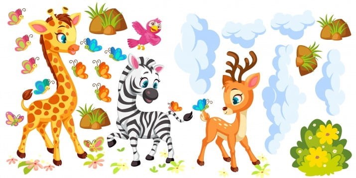 naklejki do pokoju dziecka zwierzęta