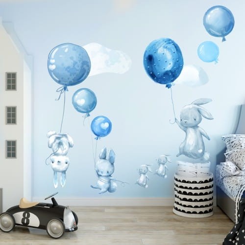 niebieskie balony naklejki
