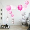 różowe balony naklejki