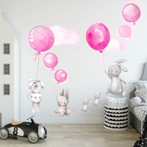 różowe balony naklejki