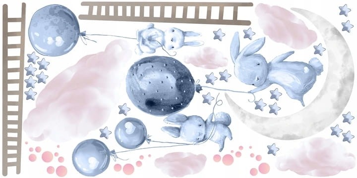 Naklejki na ścianę do pokoju dziecka balony gwiazdki