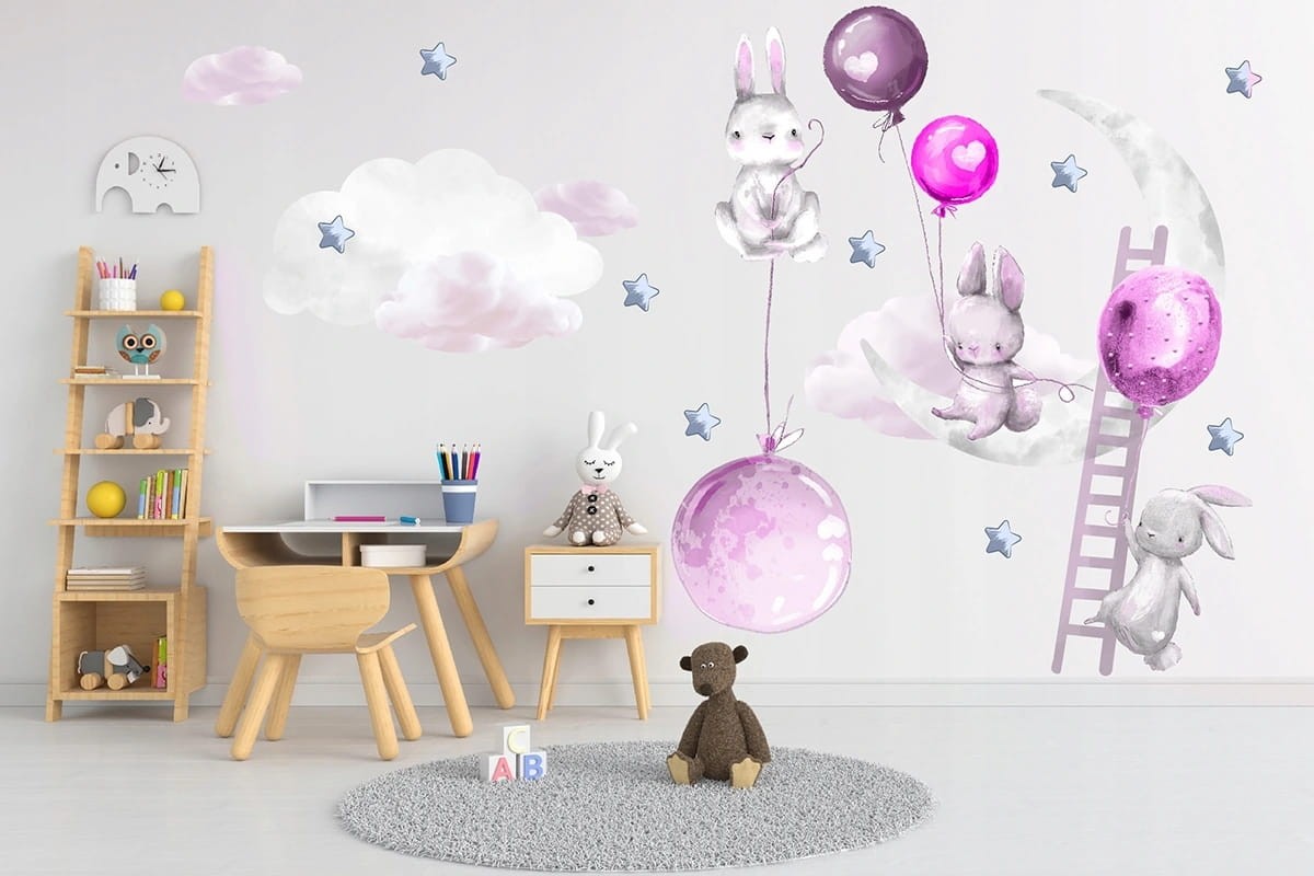Naklejki na ścianę do pokoju dziecka balony gwiazdki