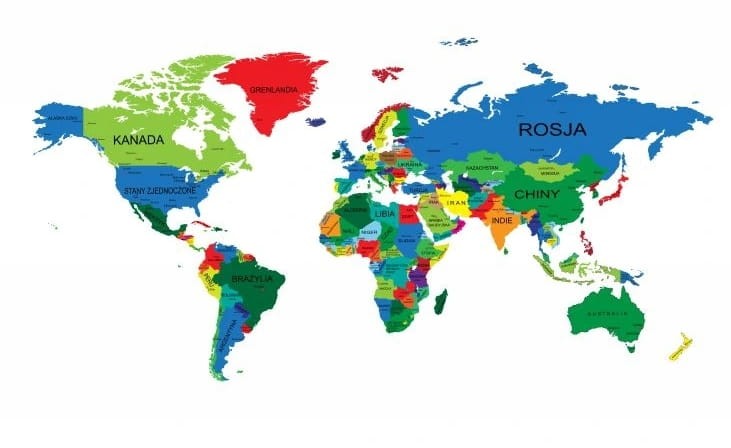 naklejka mapa świata