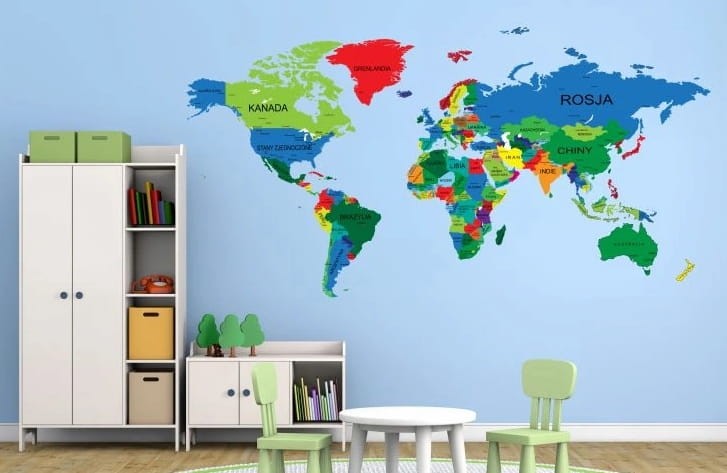 naklejka mapa świata
