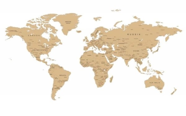 Naklejka ścienna  mapa świata angielskie napisy