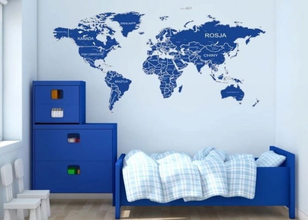 Naklejka na ścianę mapa