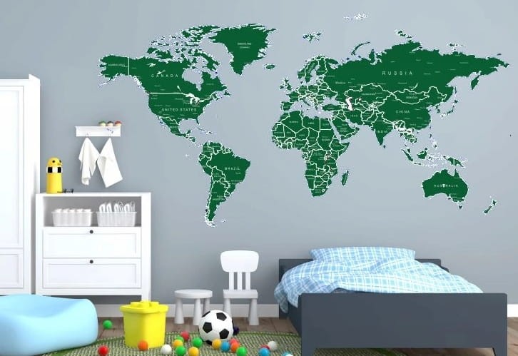 Naklejka na ścianę mapa