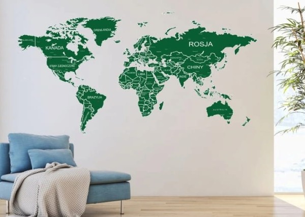 Naklejka na ścianę mapa