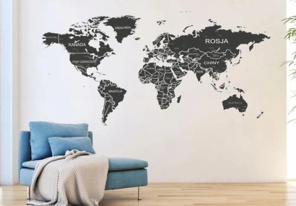 Naklejka na ścianę mapa