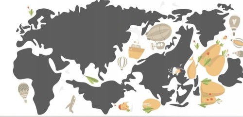 Naklejki ścienne do pokoju dziecka mapa świata