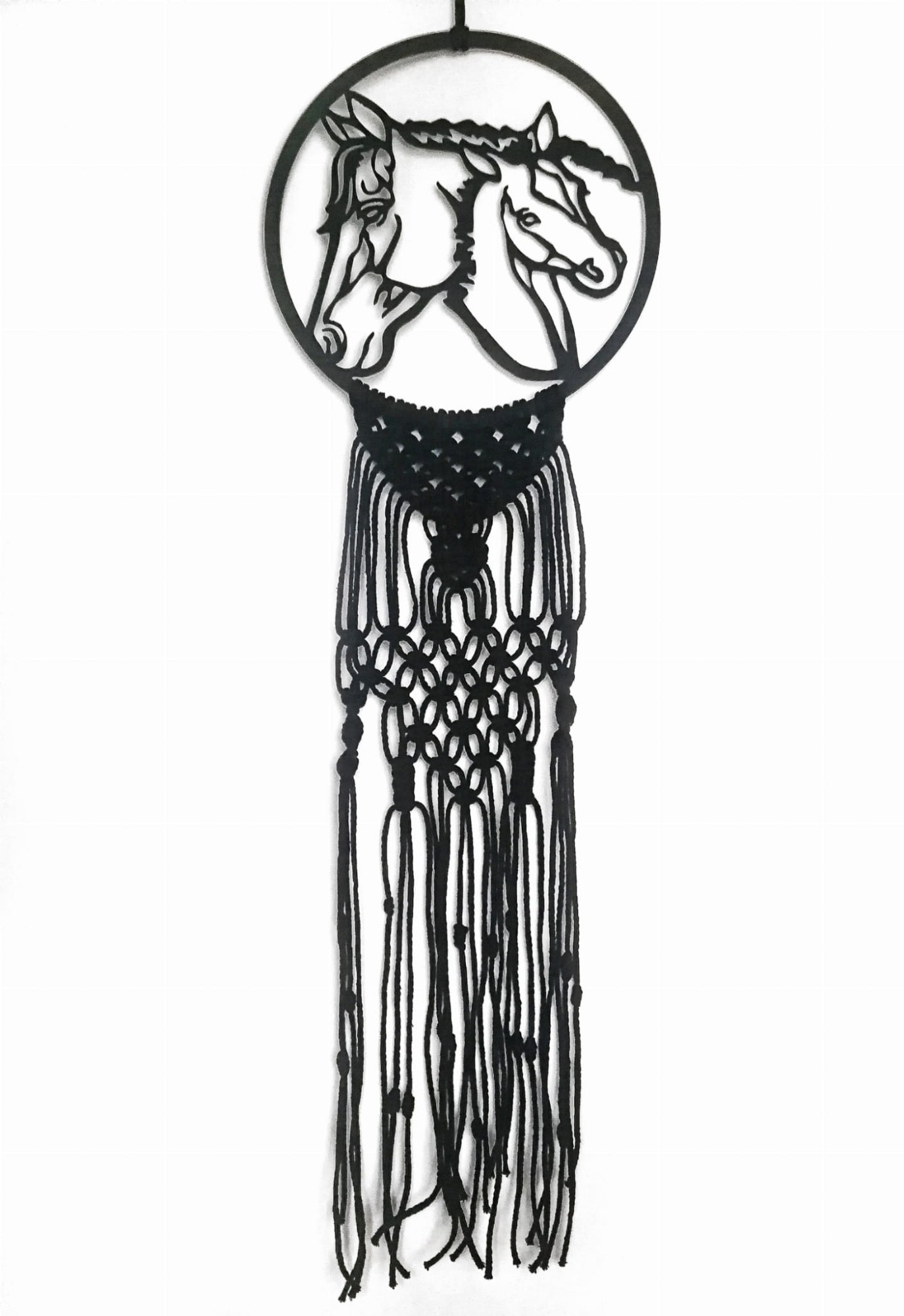 Piękny Łapacz snów makrama rękodzieło konie