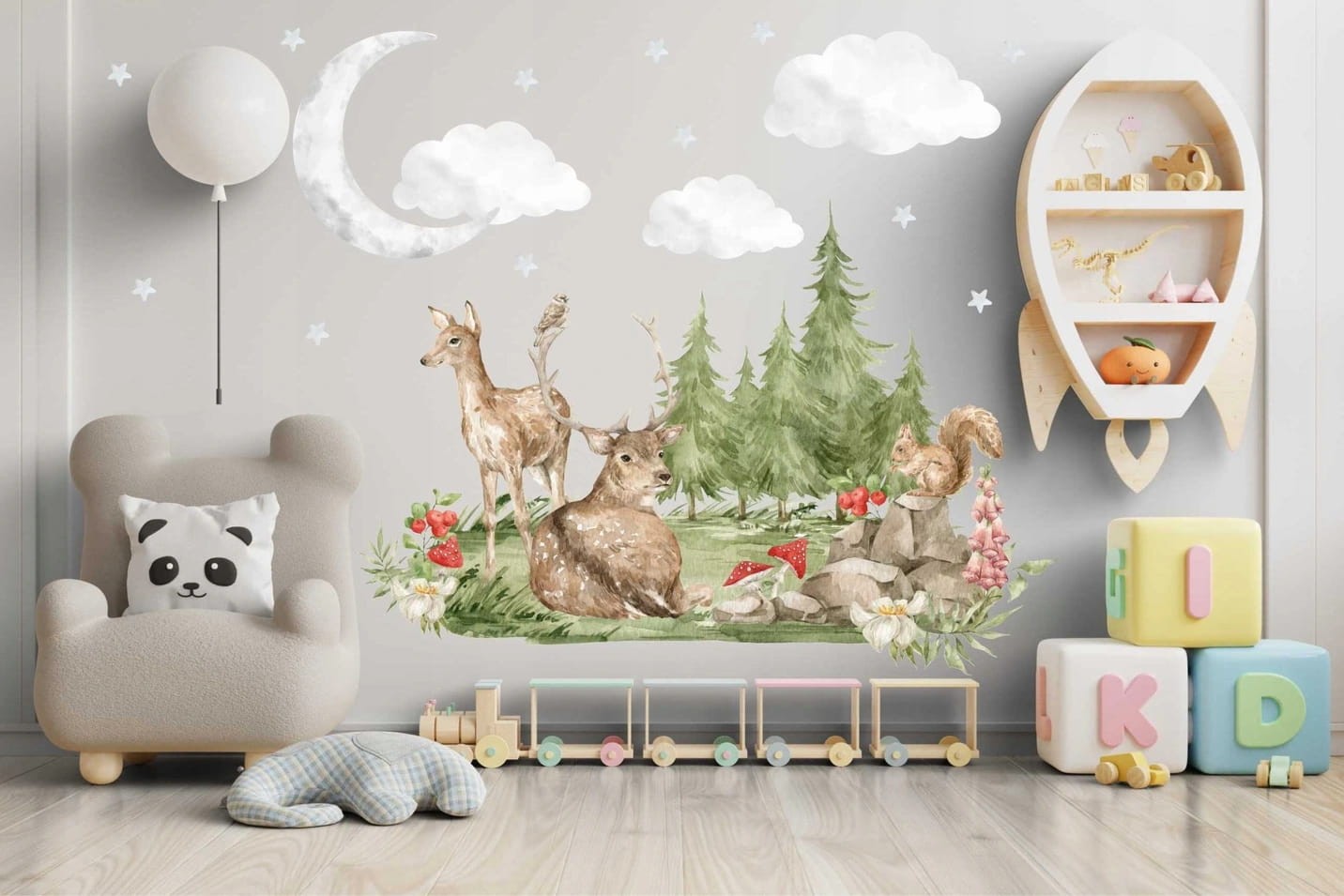 Naklejki na ścianę do pokoju dziecka las