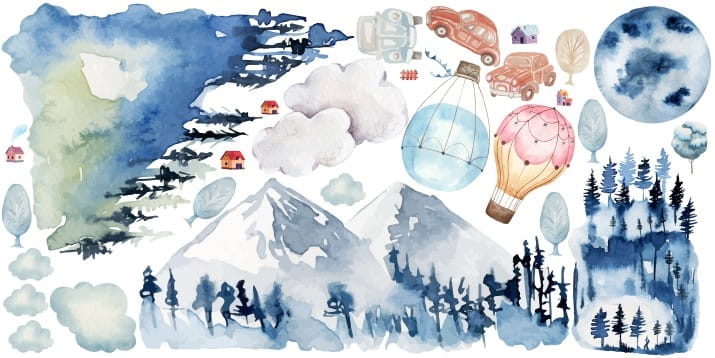 Naklejki na ścianę do pokoju dziecka  góry