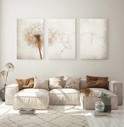 Obraz na płótnie canvas tryptyk  dmuchawce