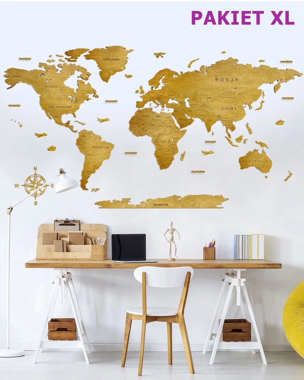 mapa drewniana kolor dąb pakiet XL.webp