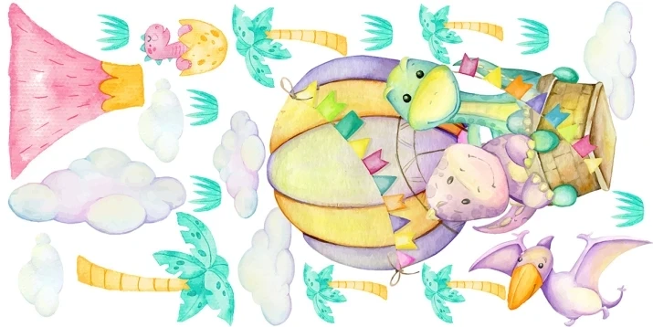 Naklejki na ścianę dinozaury do pokoju dziecka