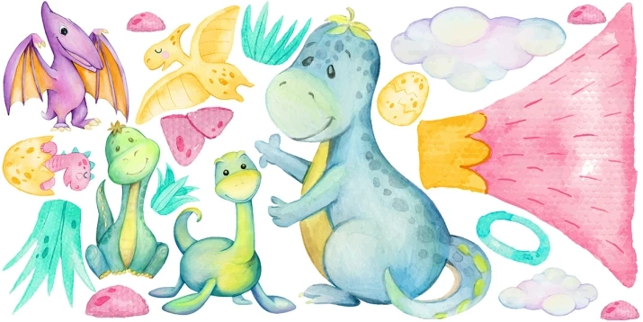 Naklejki na ścianę dinozaury do pokoju dziecka
