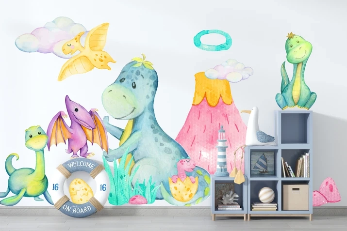 Naklejki na ścianę dinozaury do pokoju dziecka