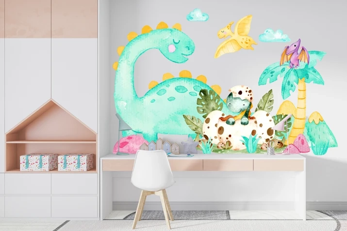 Naklejki na ścianę  dinozaury do pokoju dziecka