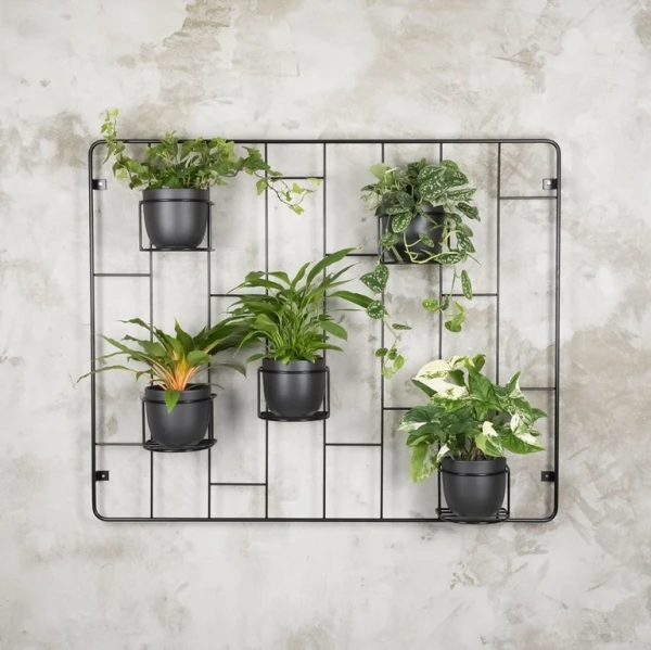 Kwietnik wiszący ścienny metalowy Hedera loft